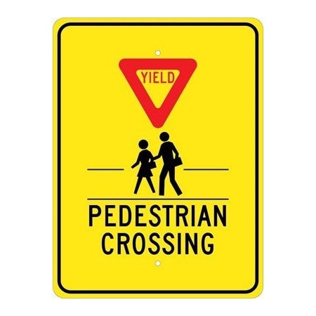 Nmc Yield Pedestrian Crossing Sign, TM170J TM170J